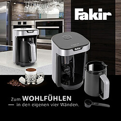 Fakir Kaave Mono ? Machine à moka turque pour la maison et le bureau I Cafetière électrique avec cuillère doseuse I Contrôle One Touch I Réservoir de 280 ml pour 4 tasses I Argent I 535 W