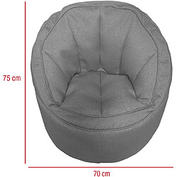 Mobili Rebecca Housse Fauteuil À Remplir Pouf Vide Polyester Gris 70x75x75