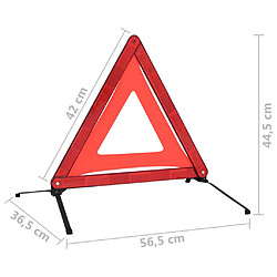 vidaXL Triangles de signalisation routière 4pcs Rouge 56,5x36,5x44,5cm pas cher