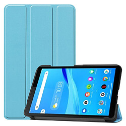 Etui en PU peau de litch avec support tri-pliure bleu clair pour votre Lenovo Tab M7 TB-7305