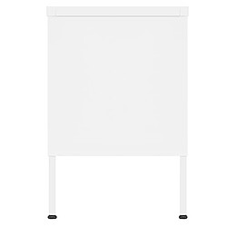 Avis vidaXL Meuble TV Blanc 105x35x50 cm Acier