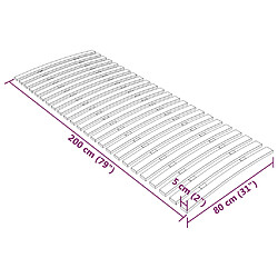 vidaXL Sommier à lattes avec 24 lattes 80x200 cm pas cher