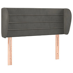 Maison Chic Tête de lit scandinave avec oreilles,meuble de chambre Gris foncé 93x23x78/88 cm Velours -MN93494