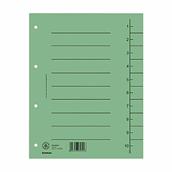 DONAU 8610001-06 Lot de 100 intercalaires surdimensionnés en carton recyclé 250 g/m² avec impression lignée pour format A4 4 perforations intercalaires