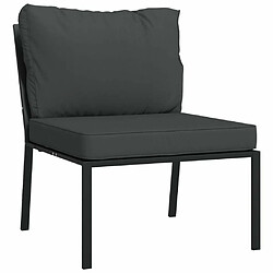 Maison Chic Salon de jardin 9 pcs + coussins - Mobilier/Meubles de jardin - Table et chaises d'extérieur gris acier -MN17139 pas cher