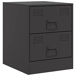 vidaXL Table de chevet noir 34,5x39x44 cm acier