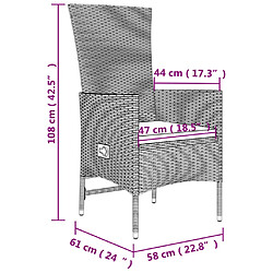 vidaXL Ensemble à manger de jardin et coussins 11 pcs beige poly rotin pas cher