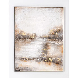 Pegane Tableau peinture à l'huile sur toile, peinte abstraite avec cadre en bois noir - Longueur 120 x Profondeur 3.5 x Hauteur 160 cm