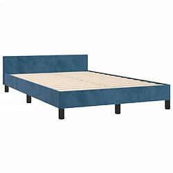 Maison Chic Lit adulte - Cadre Structure de lit avec tête de lit Contemporain Bleu foncé 120x200 cm Velours -MN57824 pas cher