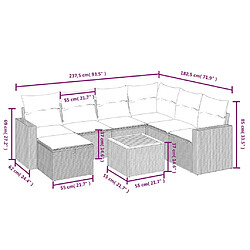 Avis Maison Chic Ensemble Tables et chaises d'extérieur 8 pcs avec coussins,Salon de jardin gris résine tressée -GKD946307