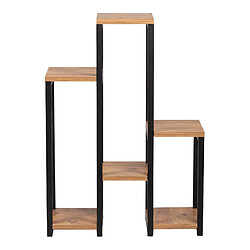 Helloshop26 Étagère à plantes 6 plateformes 78,5 x 56 x 20 cm noir effet bois 03_0007711