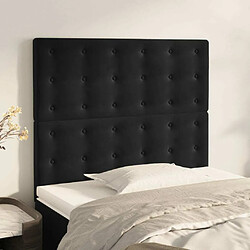 Maison Chic Lot de 2 Têtes de lit design pour chambre - Décoration de lit Noir 100x5x78/88 cm Velours -MN46238