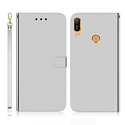 Wewoo Housse Coque Pour Huawei Y6 2019 Étui en cuir imitation surface miroir horizontal avec support et fentes cartes et portefeuille et lanière argent