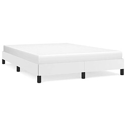 Maison Chic Lit adulte - Lit simple Cadre de lit,Structure du lit Contemporain Blanc 140x190 cm Similicuir -MN83343