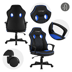 Avis ML DESIGN MODERN LIVING Chaise gamer avec fonction bascule assise large noir/bleu en similicuir ML-Design