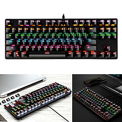 87 Touches Clavier Mécanique Filaire USB RGB Rétroéclairage Clavier De PC De Jeu Noir pas cher