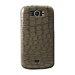 Mocca coque effet croco brillant gris Wiko Cink King