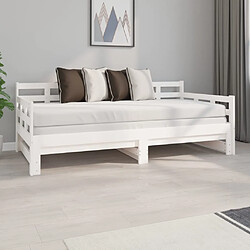 vidaXL Lit coulissant sans matelas blanc 2x(90x190) cm