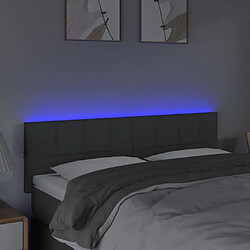 Avis Maison Chic Tête de lit scandinave à LED,meuble de chambre Gris foncé 144x5x78/88 cm Tissu -MN70891