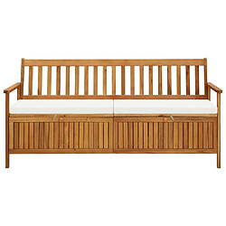 Helloshop26 Banc de jardin meuble de patio d'extérieur terrasse de rangement avec coussin 170 x 63 x 84 cm bois d'acacia solide 02_0011800