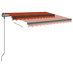 Avis vidaXL Auvent rétractable automatique poteaux 3,5x2,5 m Orange marron