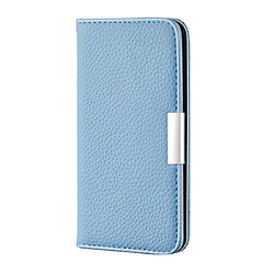 Wewoo Housse Coque Etui à rabat horizontal en cuir texturé avec texture pour litchi iPhone XR porte-cartes et fentes cartes bleu