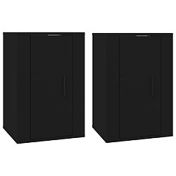 vidaXL Meubles TV muraux 2 pcs Noir 40x34,5x60 cm