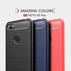 Wewoo Coque Souple Pour Motorola Moto E6 Play en TPU fibre de carbone brossé Texture Rouge pas cher