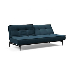 Inside 75 INNOVATION LIVING Canape SPLITBACK STYLETTO convertible lit 115*210 cm pieds chêne noir Tissu Argus Navy Blue