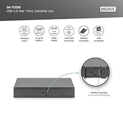 Acheter DIGITUS hub USB Industriel 7 Ports - 7X USB-A - USB 3.0-5 Gbps - USB SuperSpeed - Protection ESD 15 KV - Montage sur Rail DIN - Noir