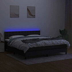 Acheter Maison Chic Lit adulte- Lit + matelas,Sommier à lattes de lit avec matelas LED Noir 180x200 cm Tissu -GKD61560