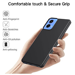 Htdmobiles Coque pour Motorola Moto G34 5G - housse etui silicone gel fine + verre trempe - NOIR