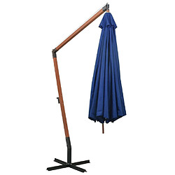 Acheter Maison Chic Parasol Jardin | Parasol suspendu avec mat Bleu azuré 3,5x2,9 m Bois de sapin - GKD55592