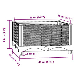 vidaXL Lit surélevé 40x40x23 cm Polypropylène pas cher