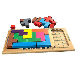 Universal Jeu de puzzle en bois casse-tête Tetris Magic Brain Teaser Jeu de puzzle cadeau pour la fête des enfants