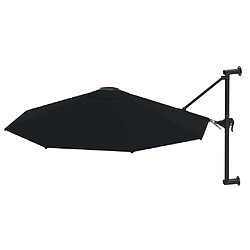 vidaXL Parasol mural avec mât en métal 300 cm Noir