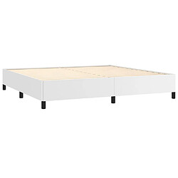 Acheter Maison Chic Lit adulte - Lit simple Cadre de lit,Structure du lit Contemporain Blanc 200x200 cm Similicuir -MN29647