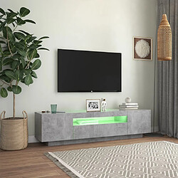 Acheter vidaXL Meuble TV avec lumières LED gris béton 160x35x40 cm