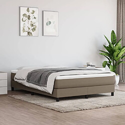 Maison Chic Lit Adulte - Lit simple Lit à sommier tapissier avec matelas moelleux - Meuble de Chambre - Taupe 140x190 cm Tissu -MN45213