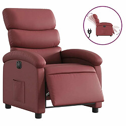 Maison Chic Fauteuil Relax pour salon, Fauteuil inclinable électrique Rouge bordeaux Similicuir -GKD11561