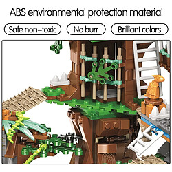 Universal Jurassic World Dinosaur Tree House Building Block, Jurassic World Park Digital Brick a posé 1000 blocs pour les cadeaux des enfants.(Coloré)