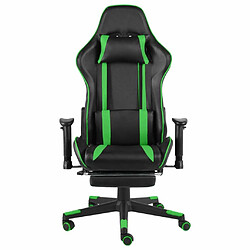 Maison Chic Chaise de jeu, Chaise gaming pivotante avec repose-pied, Fauteuil gamer,Chaise de Bureau Vert PVC -GKD91709