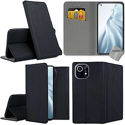 Htdmobiles Housse etui portefeuille avec coque intérieure en silicone pour Xiaomi Mi 11 5G + film ecran - NOIR MAGNET