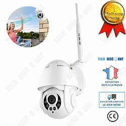 Tech Discount TD® Caméra de surveillance 10 mètres blanche étanche connexion sans fil sécurité maison zoom extérieur vision nocturne 2,5 pouces