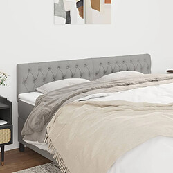 Maison Chic Lot de 2 Têtes de lit design pour chambre - Décoration de lit Gris clair 90x7x78/88 cm Tissu -MN51172