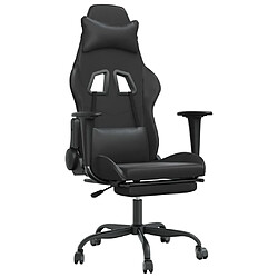 Maison Chic Chaise de jeu, Chaise gaming de massage avec repose-pied, Fauteuil gamer,Chaise de Bureau Noir Similicuir -GKD21437