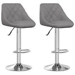 vidaXL Tabourets de bar lot de 2 gris similicuir