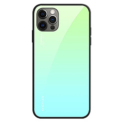 Nxe Coque en TPU bord flexible, léger, motif dégradé cyan/vert pour votre Apple iPhone 12/12 Pro 6.1 pouces