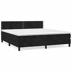 Maison Chic Lit Adulte - Lit simple Lit à sommier tapissier avec matelas moelleux - Meuble de Chambre - Noir 180x200 cm Velours -MN79600