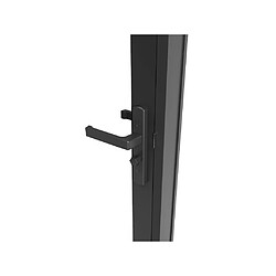 Acheter Vente-Unique Bloc porte réversible en aluminium et verre trempé dépoli - H204 x L73 cm - Noir - LOXTON